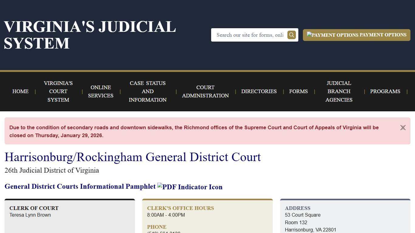 Harrisonburg/Rockingham General District Court Virginia Court System